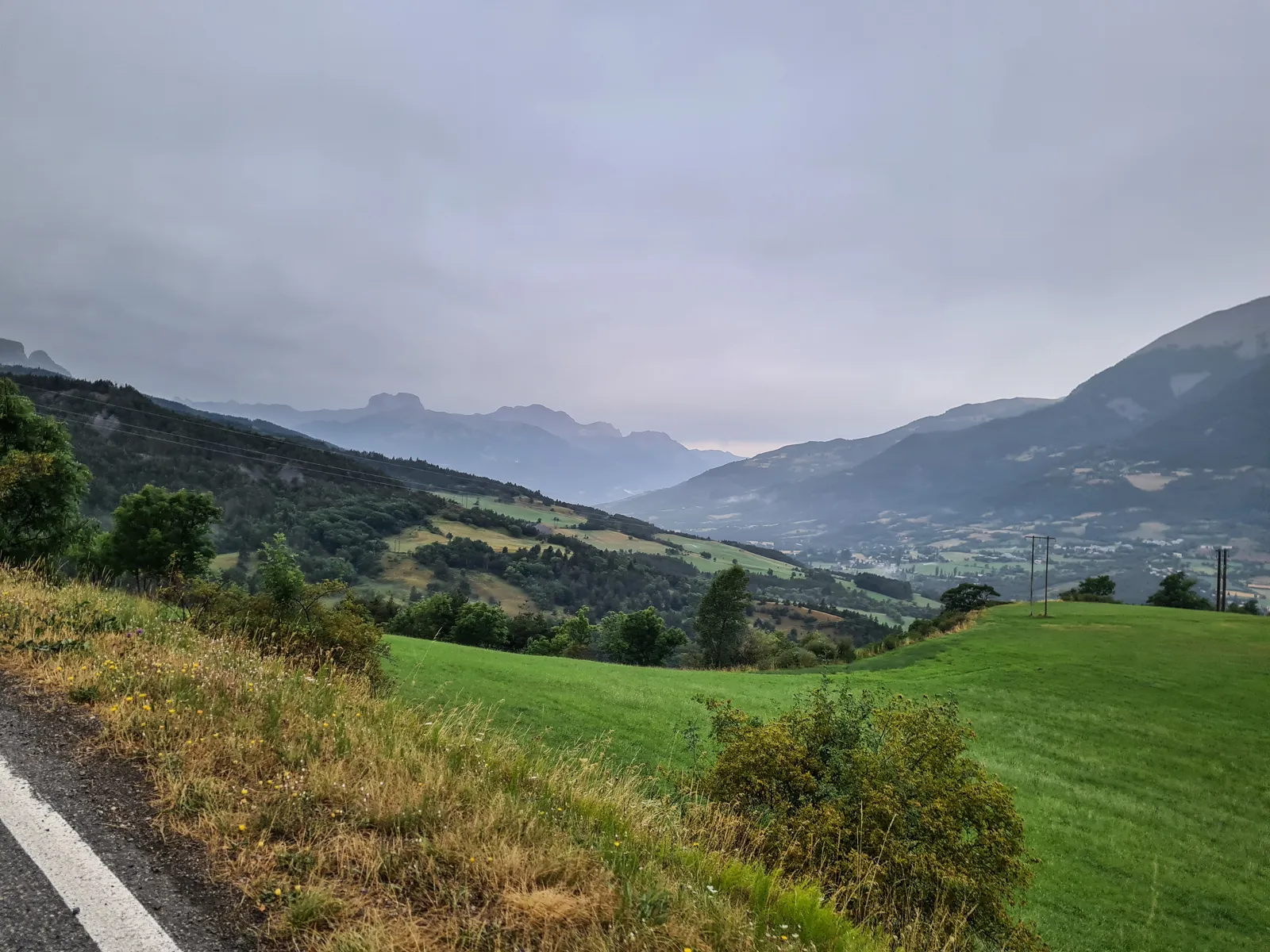 Hazed views towards Jausiers